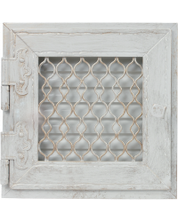 Mriežka RETRO 22x22 antická biela s klapkou - otváracie dvierka Obrázok pre Mriežka RETRO 22x22 antická biela s klapkou - otváracie dvierka