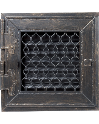 Mriežka RETRO 22x22 antická grafitová s klapkou - otváracie dvierka Obrázok pre Mriežka RETRO 22x22 antická grafitová s klapkou - otváracie dvierka
