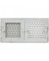 Dvojmriežka RETRO 22x22 antická biela s klapkou - otváracie dvierka Obrázok pre Dvojmriežka RETRO 22x22 antická biela s klapkou - otváracie dvierka