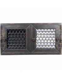 Dvojmriežka RETRO 22x22 antická grafitová s klapkou - otváracie dvierka Obrázok pre Dvojmriežka RETRO 22x22 antická grafitová s klapkou - otváracie dvierka