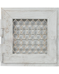 Mriežka RETRO 17x17 antická biela s klapkou - otváracie dvierka Obrázok pre Mriežka RETRO 17x17 antická biela s klapkou - otváracie dvierka