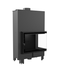 Obrázok pre Teplovodná krbová vložka MBA 17 BS pravé presklenie s dochladzovacou špirálou s čiernym ohniskom 