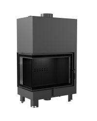 Obrázok pre Teplovodná krbová vložka MBA 17 BS ľavé presklenie s dochladzovacou špirálou s čiernym ohniskom