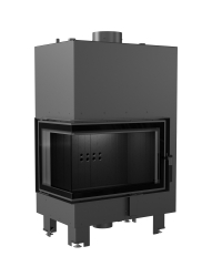 Obrázok pre Teplovodná krbová vložka MBM 10 BS ľavé presklenie s dochladzovacou špirálou s čiernym ohniskom