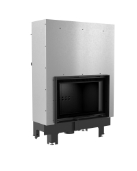 Obrázok pre Teplovodná krbová vložka MBO 15 s výsuvným otváraním dvierok a dochladzovacou špirálou s čiernym ohniskom