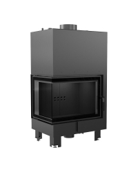 Obrázok pre Teplovodná krbová vložka MBZ 13 BS ľavé presklenie s dochladzovacou špirálou s čiernym ohniskom