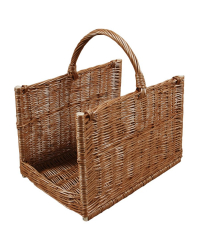 Obrázok pre Prútený kôš na drevo štvorcový svetlý  