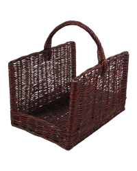 Prútený kôš na drevo štvorcový tmavý Obrázok pre Prútený kôš na drevo štvorcový tmavý