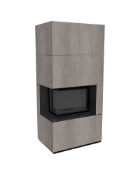 Obrázok pre Modulárny krb FLOKI ľavý - povrchová úprava - NATURALI PIETRA DI SAVOIA GRIGIA BOCCIARDATA s čiernym ohniskom