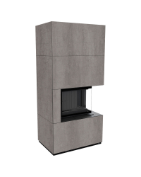 Obrázok pre Modulárny krb FLOKI pravý - povrchová úprava - NATURALI PIETRA DI SAVOIA GRIGIA BOCCIARDATA s čiernym ohniskom