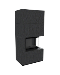 Obrázok pre Modulárny krb FLOKI pravý - povrchová úprava - NATURALI ARDESIA NERO A SPACCO čierne ohnisko