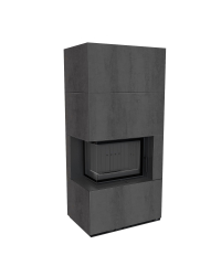 Obrázok pre Modulárny krb FLOKI ľavý - povrchová úprava - NATURALI PIETRA DI SAVOIA ANTRANCITE BOCCIARDATA čierne ohnisko