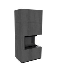 Obrázok pre Modulárny krb FLOKI pravý - povrchová úprava - NATURALI PIETRA DI SAVOIA ANTRANCITE BOCCIARDATA čierne ohnisko