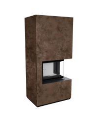 Modulárny krb FLOKI pravý - povrchová úprava - OXIDE MORO Obrázok pre Modulárny krb FLOKI pravý - povrchová úprava - OXIDE MORO