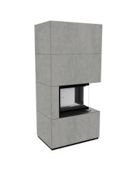 Modulárny krb FLOKI pravý - povrchová úprava - CEMENTO GRIGIO BOCCIARDATA Obrázok pre Modulárny krb FLOKI pravý - povrchová úprava - CEMENTO GRIGIO BOCCIARDATA