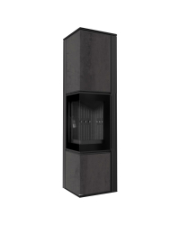 Obrázok pre Krbové kachle TORA L 8 povrchová úprava - NATURALI PIETRA DI SAVOIA ANTRANCITE BOCCIARDATA s čiernym ohniskom