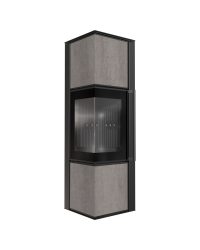 Obrázok pre Krbové kachle TORA M 8 povrchová úprava - NATURALI PIETRA DI SAVOIA GRIGIA BOCCIARDATA s čiernym ohniskom