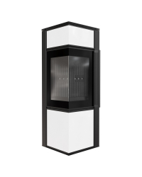 Obrázok pre Krbové kachle TORA S 8 s bielymi sklenenými panelmi a čiernym ohniskom