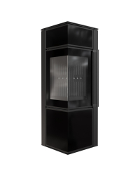 Obrázok pre Krbové kachle TORA S 8 s čiernymi sklenenými panelmi a čiernym ohniskom