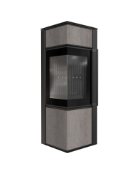 Obrázok pre Krbové kachle TORA S 8 povrchová úprava - NATURALI PIETRA DI SAVOIA GRIGIA BOCCIARDATA s čiernym ohniskom