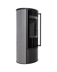 Krbové kachle ERIK s akumulačnou keramikou - GREY SATIN s čiernym ohniskom Obrázok pre Krbové kachle ERIK s akumulačnou keramikou - GREY SATIN s čiernym ohniskom