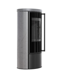 Krbové kachle ERIK s akumulačnou keramikou a keramickým vrchom - GREY SATIN s čiernym ohniskom Obrázok pre Krbové kachle ERIK s akumulačnou keramikou a keramickým vrchom - GREY SATIN s čiernym ohniskom