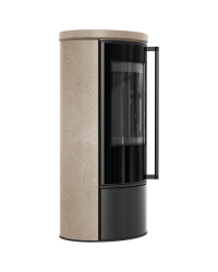 Krbové kachle ERIK s akumulačnou keramikou a keramickým vrchom - GOLD SATIN s čiernym ohniskom Obrázok pre Krbové kachle ERIK s akumulačnou keramikou a keramickým vrchom - GOLD SATIN s čiernym ohniskom