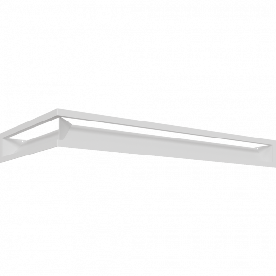 Obrázok pre Rohová mriežka LUFT 400x800x90 pravá biela 45S SF - plytká