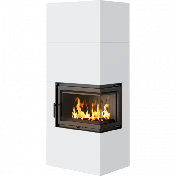 Obrázok pre Modulárny krb SIMPLE 8 BOX biely pravé presklenie