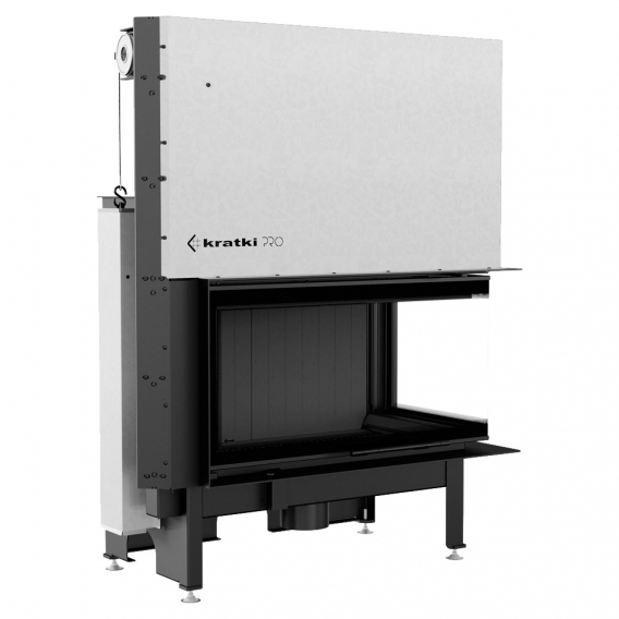 Obrázok pre Krbová vložka NADIA 14 BS pravé presklenie s výsuvným otváraním dvierok s čiernym ohniskom