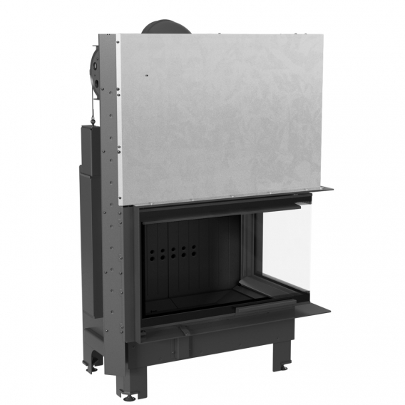 Obrázok pre Krbová vložka MBO 15 BS pravé presklenie s výsuvným otváraním dvierok a ohýbaným sklom s čiernym ohniskom