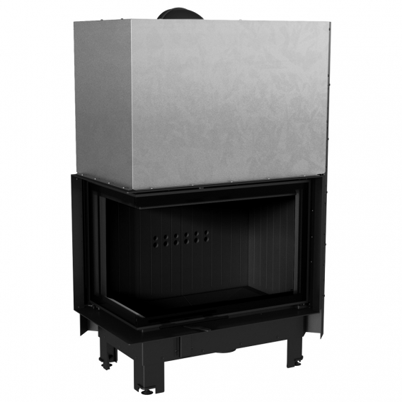 Obrázok pre Krbová vložka MBA 17 BS ľavé presklenie s výsuvným otváraním dvierok a ohýbaým sklom s čiernym ohniskom