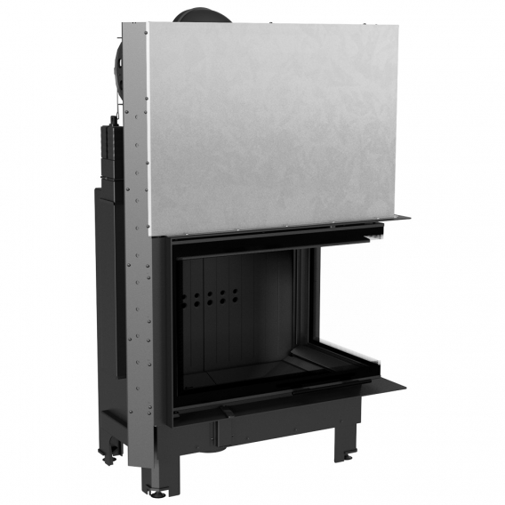 Obrázok pre Krbová vložka MBA 17 BS pravé presklenie s výsuvným otváraním dvierok a ohýbaným sklom s čiernym ohniskom