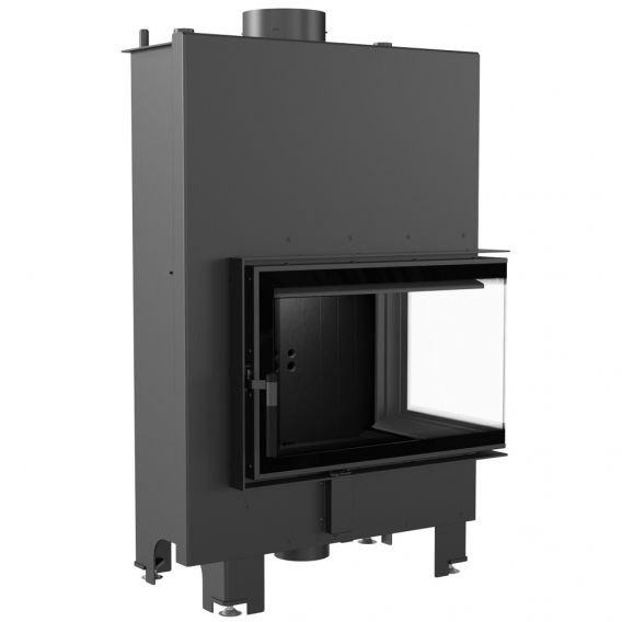 Obrázok pre Teplovodná krbová vložka MBM 10 BS pravé presklenie s dochladzovacou špirálou s čiernym ohniskom