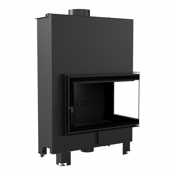 Obrázok pre Teplovodná krbová vložka MBO 15 BS pravé presklenie s dochladzovacou špirálou s čiernym ohniskom 