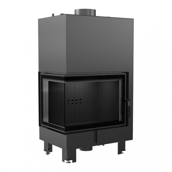 Obrázok pre Teplovodná krbová vložka MBZ 13 BS ľavé presklenie s dochladzovacou špirálou s čiernym ohniskom