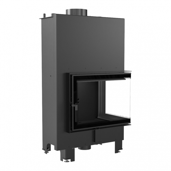 Obrázok pre Teplovodná krbová vložka MBZ 13 BS pravé presklenie s dochladzovacou špirálou s čiernym ohniskom