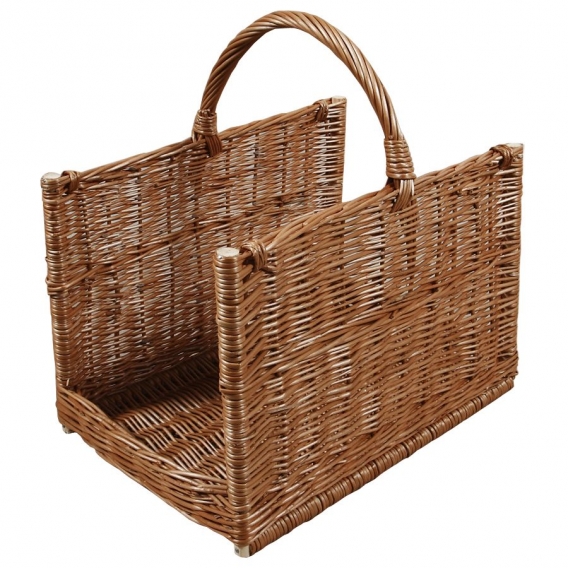 Obrázok pre Prútený kôš na drevo štvorcový svetlý  