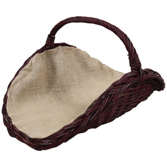 Obrázok pre Prútený kôš na drevo oválny tmavý s výstelkou 