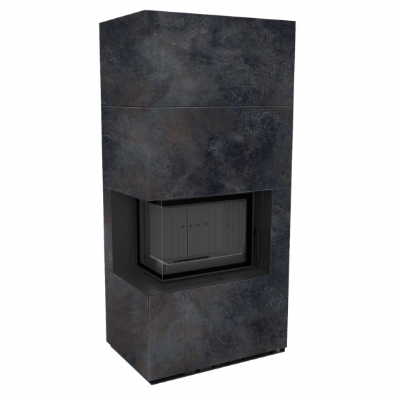 Obrázok pre Modulárny krb FLOKI ľavý - povrchová úprava - OSSIDO NERO čierne ohnisko