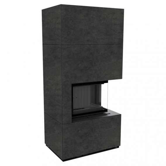 Obrázok pre Modulárny krb FLOKI pravý - povrchová úprava - FOKOS GRAFITE čierne ohnisko