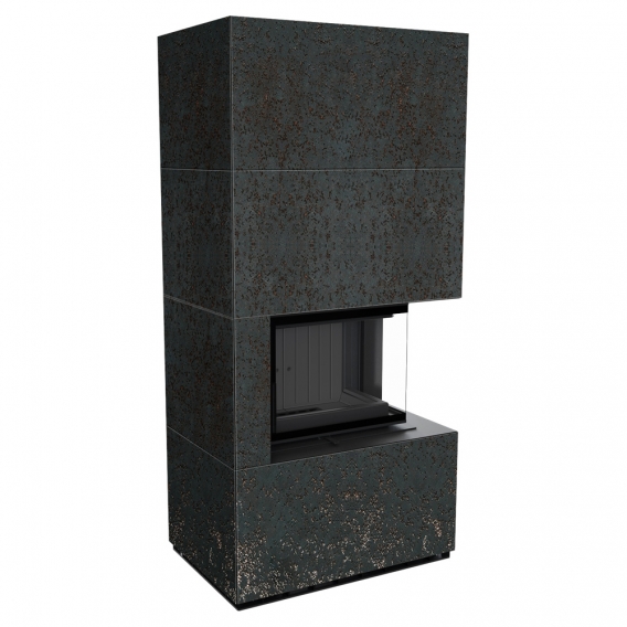 Obrázok pre Modulárny krb FLOKI pravý - povrchová úprava - OXIDE NERO čierne ohnisko