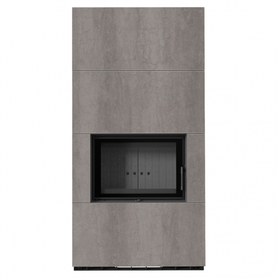 Obrázok pre Modulárny krb FLOKI - povrchová úprava - NATURALI PIETRA DI SAVOIA GRIGIA BOCCIARDATA čierne ohnisko