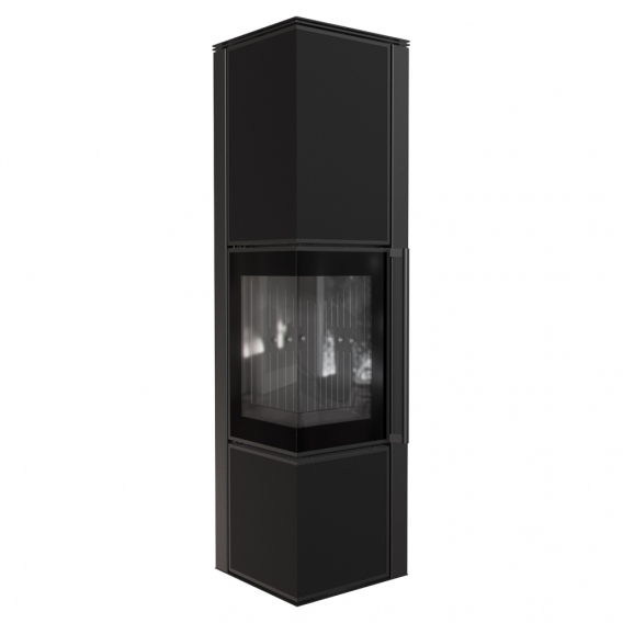 Obrázok pre Krbové kachle TORA L 8 povrchová úprava - NERO s čiernym ohniskom