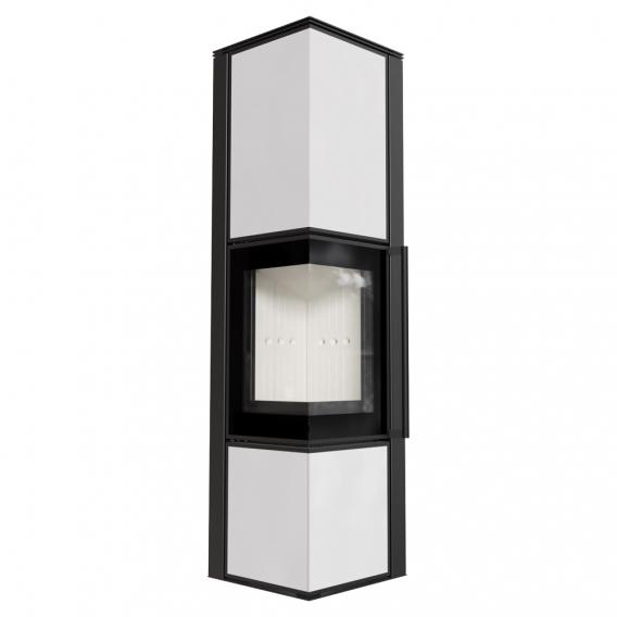 Obrázok pre Krbové kachle TORA L 8 s bielymi sklenenými panelmi  