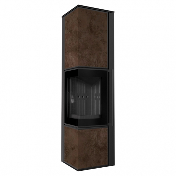 Obrázok pre Krbové kachle TORA L 8 povrchová úprava -OXIDE MORO s čiernym ohniskom