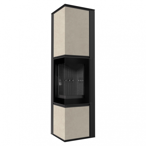 Obrázok pre Krbové kachle TORA L 8 povrchová úprava - FOKOS SALE s čiernym ohniskom