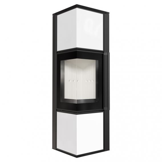 Obrázok pre Krbové kachle TORA M 8 s bielymi sklenenými panelmi  