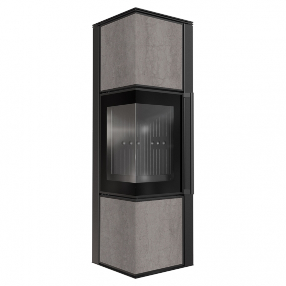 Obrázok pre Krbové kachle TORA M 8 povrchová úprava - NATURALI PIETRA DI SAVOIA GRIGIA BOCCIARDATA s čiernym ohniskom