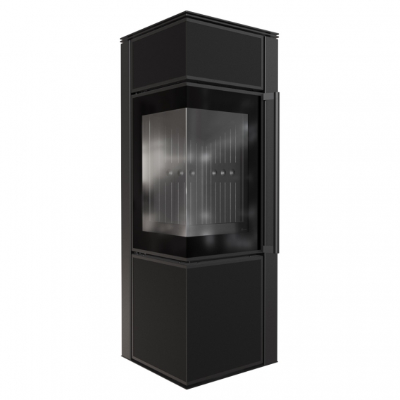 Obrázok pre Krbové kachle TORA S 8 povrchová úprava - NERO s čiernym ohniskom